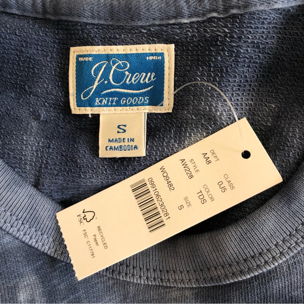 NWT J. Crew Lightweight Sunfaded French Terry Sweatshirt in Tie-dye S - Picture 3 of 4